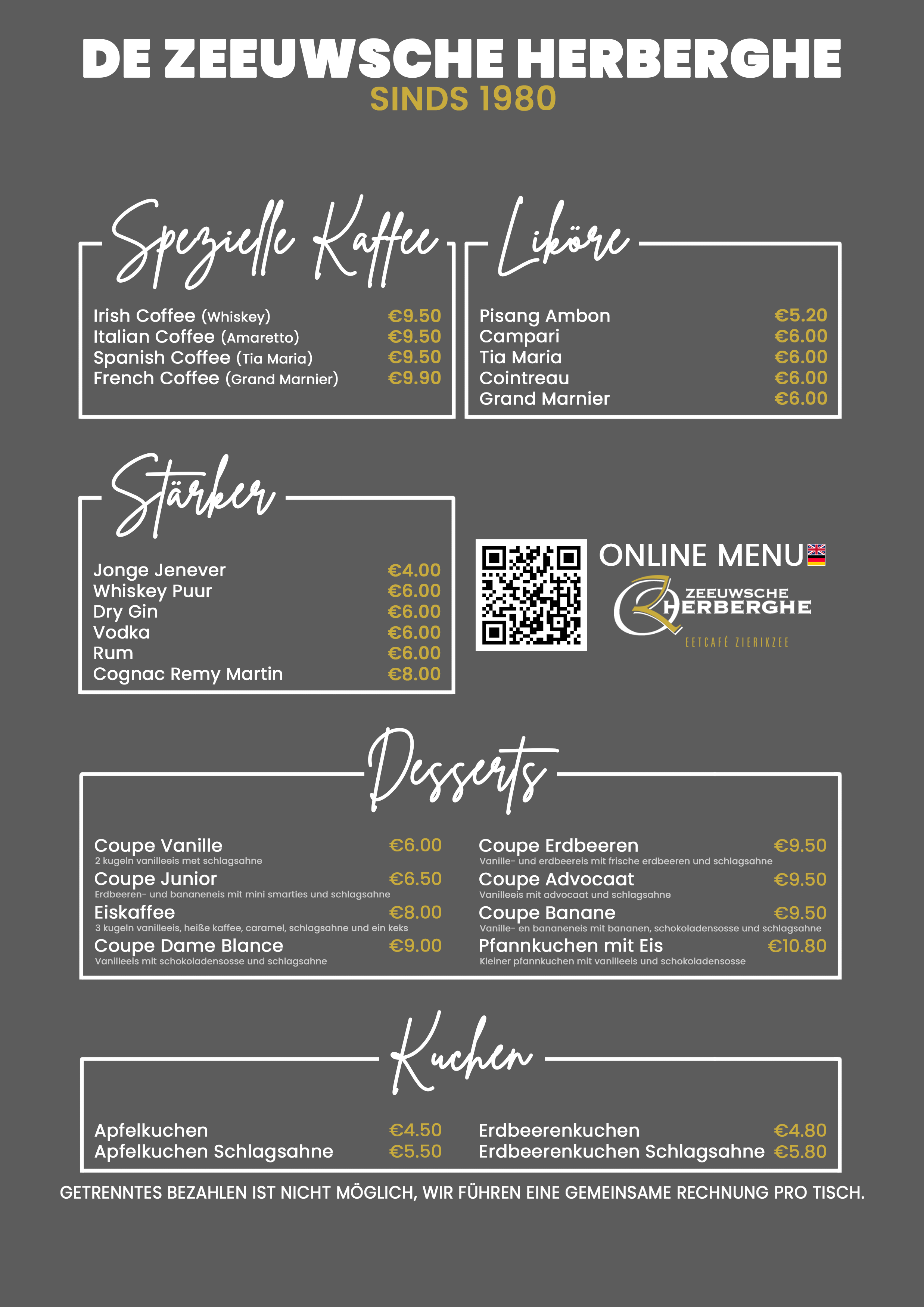 Dessertkaart DE